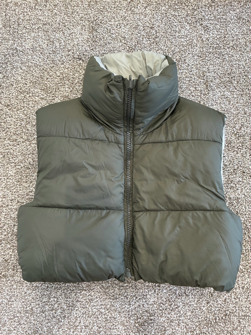 Zara Cropped Reversible Sporty Streetwear Puffer Vest Small - Medium